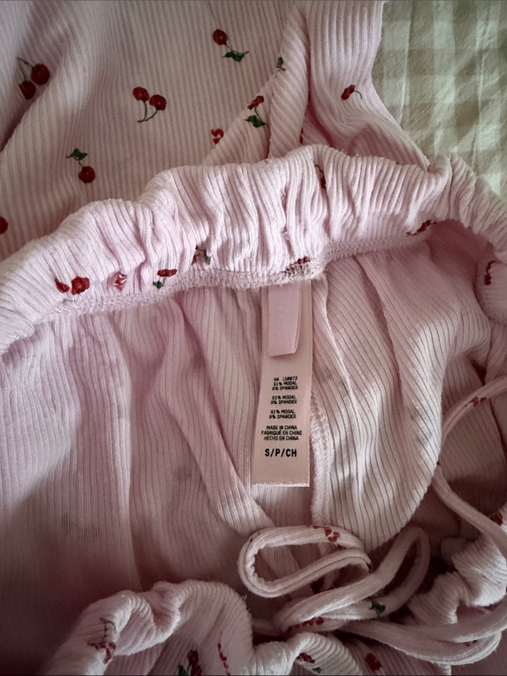 Skims Pink Cherry-Print Long Sleeve Pajama Set - Picture 5 of 7